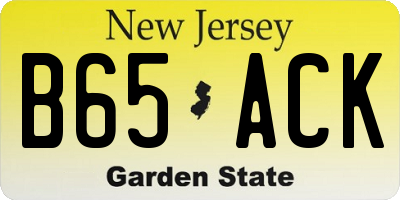 NJ license plate B65ACK