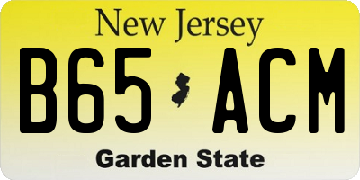 NJ license plate B65ACM