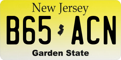 NJ license plate B65ACN