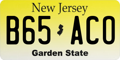 NJ license plate B65ACO