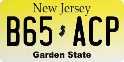 NJ license plate B65ACP
