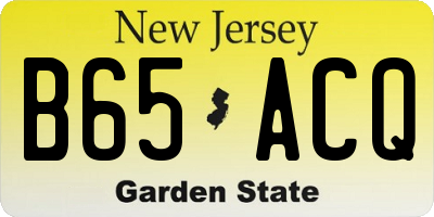 NJ license plate B65ACQ