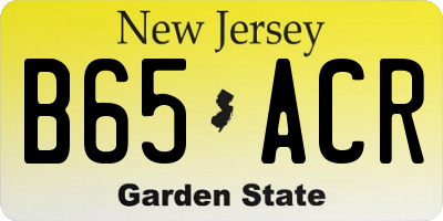 NJ license plate B65ACR