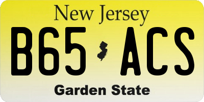 NJ license plate B65ACS