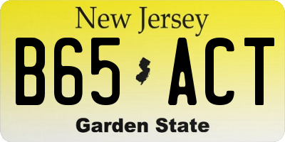 NJ license plate B65ACT
