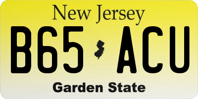 NJ license plate B65ACU