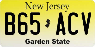 NJ license plate B65ACV