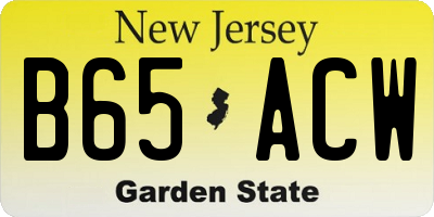 NJ license plate B65ACW