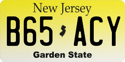 NJ license plate B65ACY
