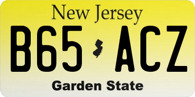 NJ license plate B65ACZ