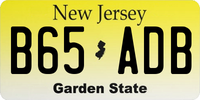 NJ license plate B65ADB