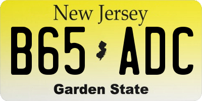 NJ license plate B65ADC
