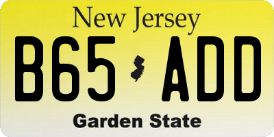 NJ license plate B65ADD