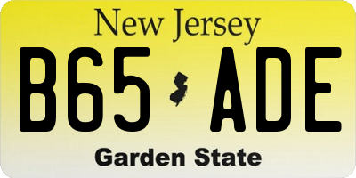 NJ license plate B65ADE