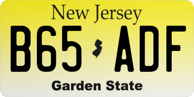 NJ license plate B65ADF