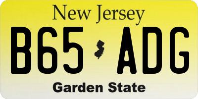 NJ license plate B65ADG