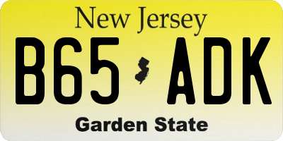 NJ license plate B65ADK