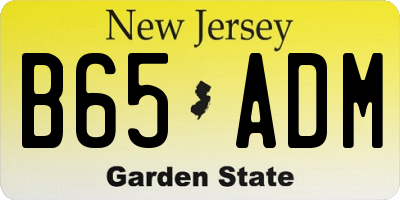 NJ license plate B65ADM