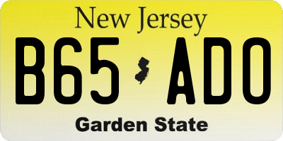 NJ license plate B65ADO