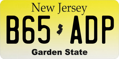 NJ license plate B65ADP