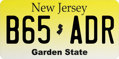 NJ license plate B65ADR
