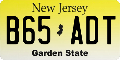 NJ license plate B65ADT