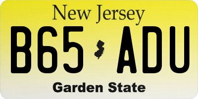NJ license plate B65ADU