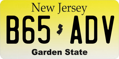 NJ license plate B65ADV