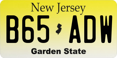 NJ license plate B65ADW