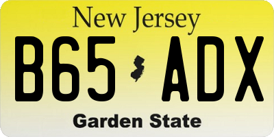 NJ license plate B65ADX
