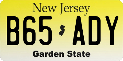 NJ license plate B65ADY