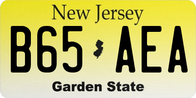 NJ license plate B65AEA