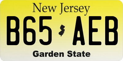 NJ license plate B65AEB