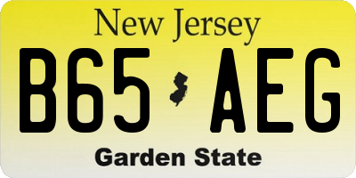 NJ license plate B65AEG