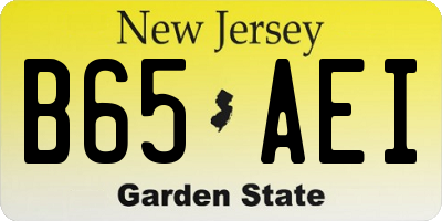 NJ license plate B65AEI