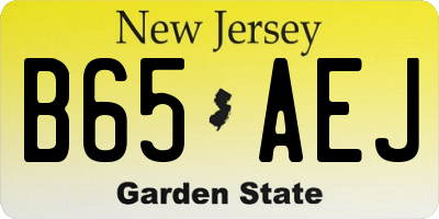 NJ license plate B65AEJ
