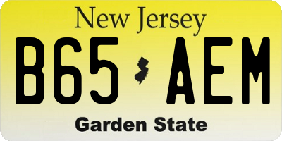 NJ license plate B65AEM