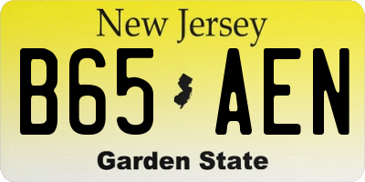 NJ license plate B65AEN
