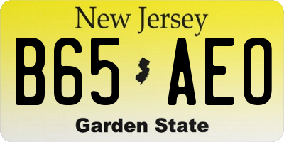 NJ license plate B65AEO
