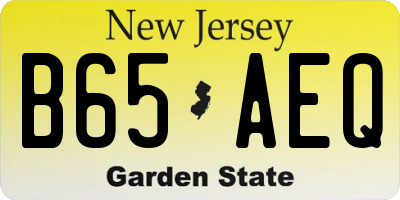 NJ license plate B65AEQ