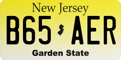 NJ license plate B65AER