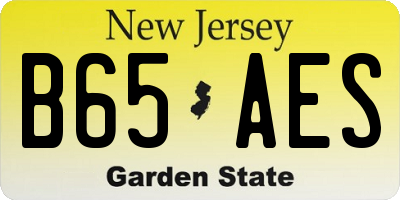 NJ license plate B65AES