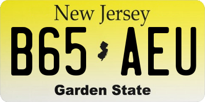 NJ license plate B65AEU