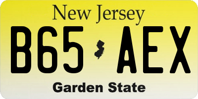NJ license plate B65AEX