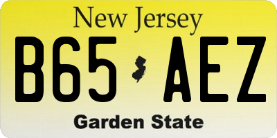NJ license plate B65AEZ