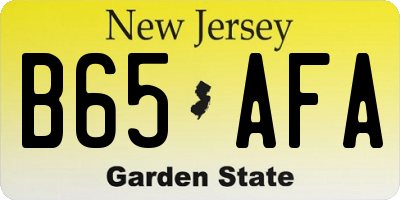 NJ license plate B65AFA