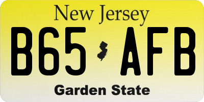 NJ license plate B65AFB