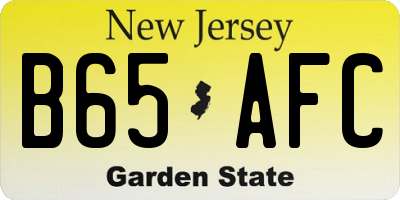 NJ license plate B65AFC