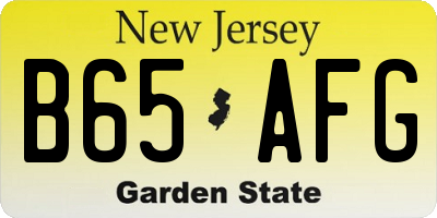 NJ license plate B65AFG