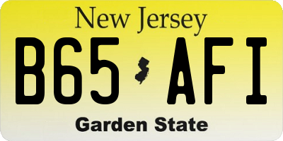 NJ license plate B65AFI